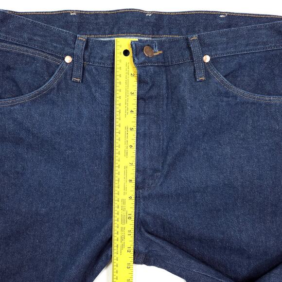 Wrangler 13MWZ Jeans Mens 35x30 Raw Wash Blue Rodeo Western Denim (FITS 34x30) - Picture 5 of 8